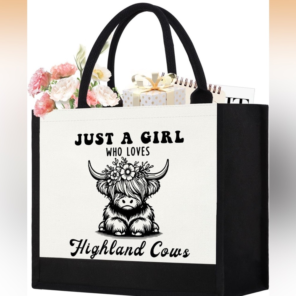 Adorable Highland Cow Tote Bag